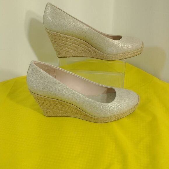 J. Crew Women’s Seville Espadrille Wedges Canvas Size 12. Gray - Picture 2 of 10